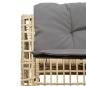 Preview: Gartensofa in L-Form mit Kissen und Fußbank Beige Poly Rattan