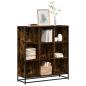 Preview: ARDEBO.de - Bücherregal Räuchereiche 97,5x33x107,5 Holzwerkstoff und Metall