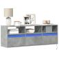 Preview: ARDEBO.de - TV-Wandschrank mit LED-Beleuchtung Betongrau 130x31x45 cm