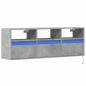 Preview: TV-Wandschrank mit LED-Beleuchtung Betongrau 130x31x45 cm