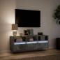 Preview: TV-Wandschrank mit LED-Beleuchtung Betongrau 130x31x45 cm