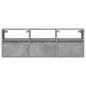 Preview: TV-Wandschrank mit LED-Beleuchtung Betongrau 130x31x45 cm
