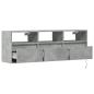 Preview: TV-Wandschrank mit LED-Beleuchtung Betongrau 130x31x45 cm
