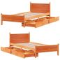Preview: Massivholzbett ohne Matratze Wachsbraun 100x200 Kiefernholz