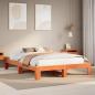 Preview: ARDEBO.de - Massivholzbett ohne Matratze Wachsbraun 140x200 cm Kiefernholz