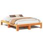Preview: Massivholzbett ohne Matratze Wachsbraun 140x200 cm Kiefernholz