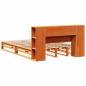 Preview: Massivholzbett mit Regal ohne Matratze Wachsbraun 140x200 cm