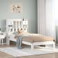 Preview: ARDEBO.de - Massivholzbett mit Regal ohne Matratze Weiß 90x190 cm Kiefer