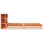Preview: Massivholzbett mit Regal ohne Matratze Wachsbraun 75x190 cm