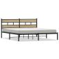 Preview: Metallbett ohne Matratze Sonoma-Eiche 200x200 cm