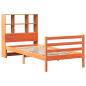 Preview: Massivholzbett mit Regal ohne Matratze Wachsbraun 75x190 cm