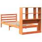 Preview: Massivholzbett mit Regal ohne Matratze Wachsbraun 75x190 cm