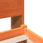 Preview: Massivholzbett mit Regal ohne Matratze Wachsbraun 75x190 cm