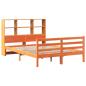 Preview: Massivholzbett mit Regal ohne Matratze Wachsbraun 120x200 cm
