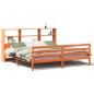 Preview: Massivholzbett ohne Matratze Wachsbraun 200x200 Massivholz