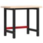 Preview: Werkbank 100x60x83 cm Massivholz Eiche Rechteckig