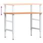 Preview: Werkbank 100x60x(71,5-98) cm Massivholz Buche Rechteckig