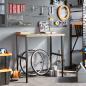 Preview: Werkbank 100x60x(73-99,5) cm Massivholz Buche Rechteckig