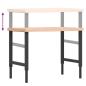 Preview: Werkbank 100x60x(73-99,5) cm Massivholz Buche Rechteckig