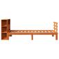 Preview: Massivholzbett mit Regal ohne Matratze Wachsbraun 75x190 cm