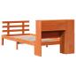 Preview: Massivholzbett mit Regal ohne Matratze Wachsbraun 75x190 cm