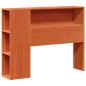 Preview: Massivholzbett mit Regal ohne Matratze Wachsbraun 75x190 cm