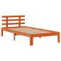 Preview: Massivholzbett mit Regal ohne Matratze Wachsbraun 75x190 cm