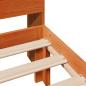 Preview: Massivholzbett mit Regal ohne Matratze Wachsbraun 75x190 cm