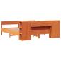 Preview: Massivholzbett mit Regal ohne Matratze Wachsbraun 180x200 cm