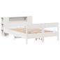 Preview: Massivholzbett mit Regal ohne Matratze Weiß 140x190 cm Kiefer
