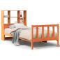 Preview: Massivholzbett mit Regal ohne Matratze Wachsbraun 75x190 cm