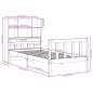 Preview: Massivholzbett mit Regal ohne Matratze Wachsbraun 75x190 cm