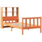 Preview: Massivholzbett mit Regal ohne Matratze Wachsbraun 75x190 cm