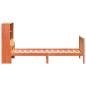 Preview: Massivholzbett mit Regal ohne Matratze Wachsbraun 75x190 cm