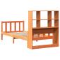 Preview: Massivholzbett mit Regal ohne Matratze Wachsbraun 75x190 cm