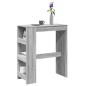 Preview: ARDEBO.de - Bartisch mit Regal Grau Sonoma 90x40x103,5 cm Holzwerkstoff