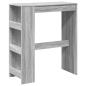 Preview: Bartisch mit Regal Grau Sonoma 90x40x103,5 cm Holzwerkstoff