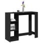 Preview: ARDEBO.de - Bartisch mit Regal Schwarz 124x46x103,5 cm Holzwerkstoff