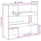 Preview: Bücherregal/Raumteiler Räuchereiche 100x33x94,5 cm