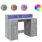 Preview: LED-Schreibtisch Grau Sonoma 120x55x91 cm Holzwerkstoff