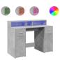 Preview: LED-Schreibtisch Betongrau 120x55x91 cm Holzwerkstoff