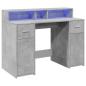 Preview: LED-Schreibtisch Betongrau 120x55x91 cm Holzwerkstoff