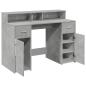 Preview: LED-Schreibtisch Betongrau 120x55x91 cm Holzwerkstoff