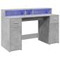 Preview: LED-Schreibtisch Betongrau 140x55x91 cm Holzwerkstoff