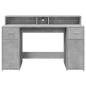 Preview: LED-Schreibtisch Betongrau 140x55x91 cm Holzwerkstoff