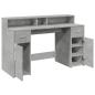 Preview: LED-Schreibtisch Betongrau 140x55x91 cm Holzwerkstoff