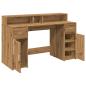 Preview: LED-Schreibtisch Artisan-Eiche 140x55x91 Holzwerkstoff