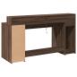 Preview: LED-Schreibtisch Braun Eichen-Optik 160x55x91 Holzwerkstoff