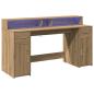 Preview: LED-Schreibtisch Artisan-Eiche 160x55x91 Holzwerkstoff
