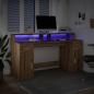 Preview: LED-Schreibtisch Artisan-Eiche 160x55x91 Holzwerkstoff